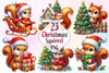Christmas Squirrel Clipart Bundle