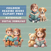 Children Reading Clipart Bundle 1