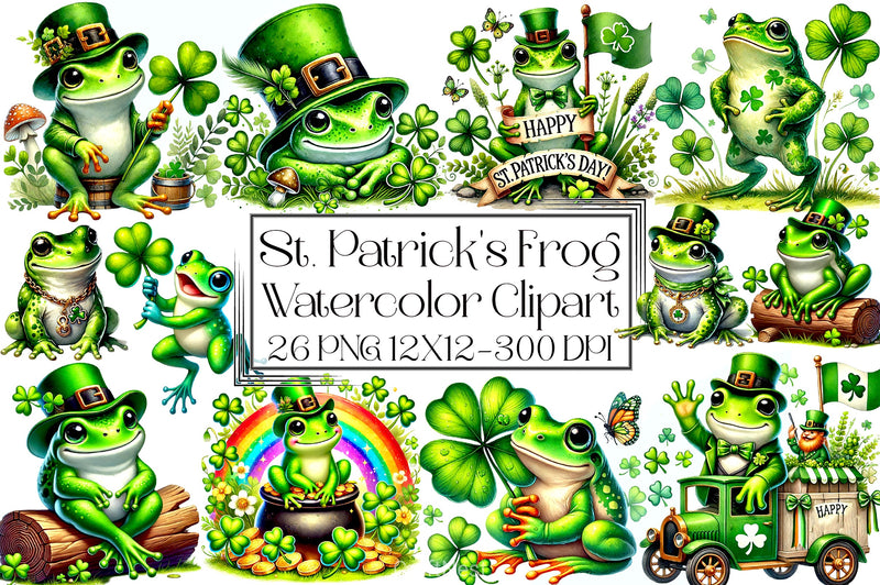 St. Patrick's Frog Clipart Bundle - CraftNest - Digital Crafting and Art