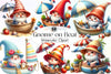Gnome Boat Summer Clipart Bundle