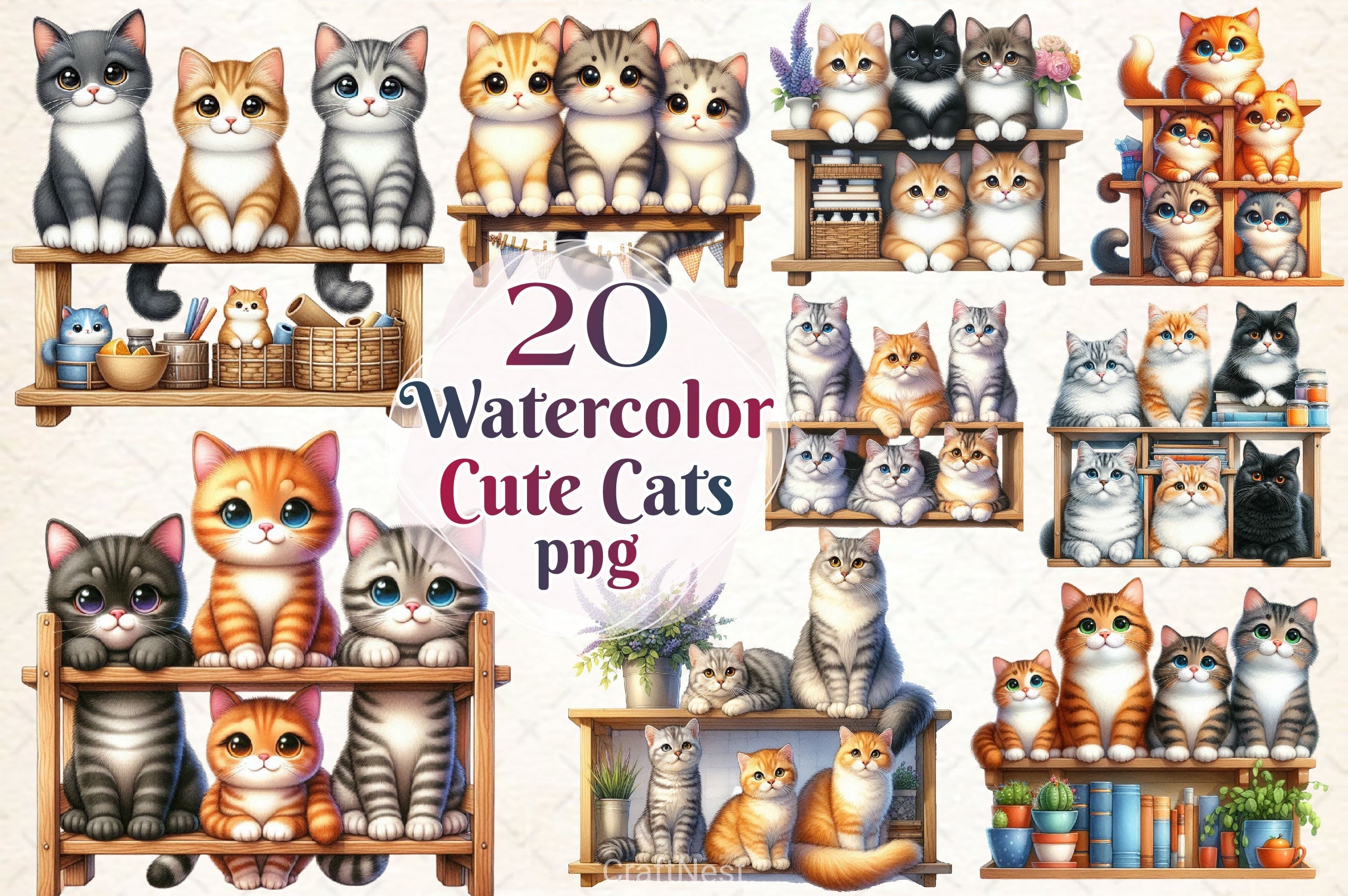 Cats Clipart Bundle - CraftNest - Digital Crafting and Art