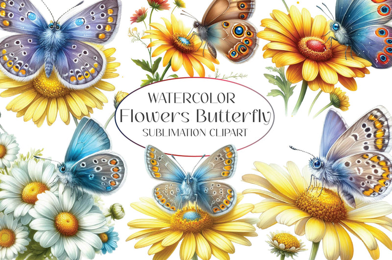 Flowers Butterfly Clipart Bundle - CraftNest - Digital Crafting and Art