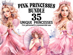 Pink Princesses Clipart - CraftNest