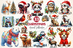 Christmas Animal Clipart Bundle 5 - CraftNest - Digital Crafting and Art