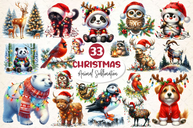 Christmas Animal Clipart Bundle 5 - CraftNest - Digital Crafting and Art