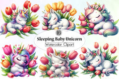 Cute Baby Unicorn Clipart Bundle - CraftNest - Digital Crafting and Art