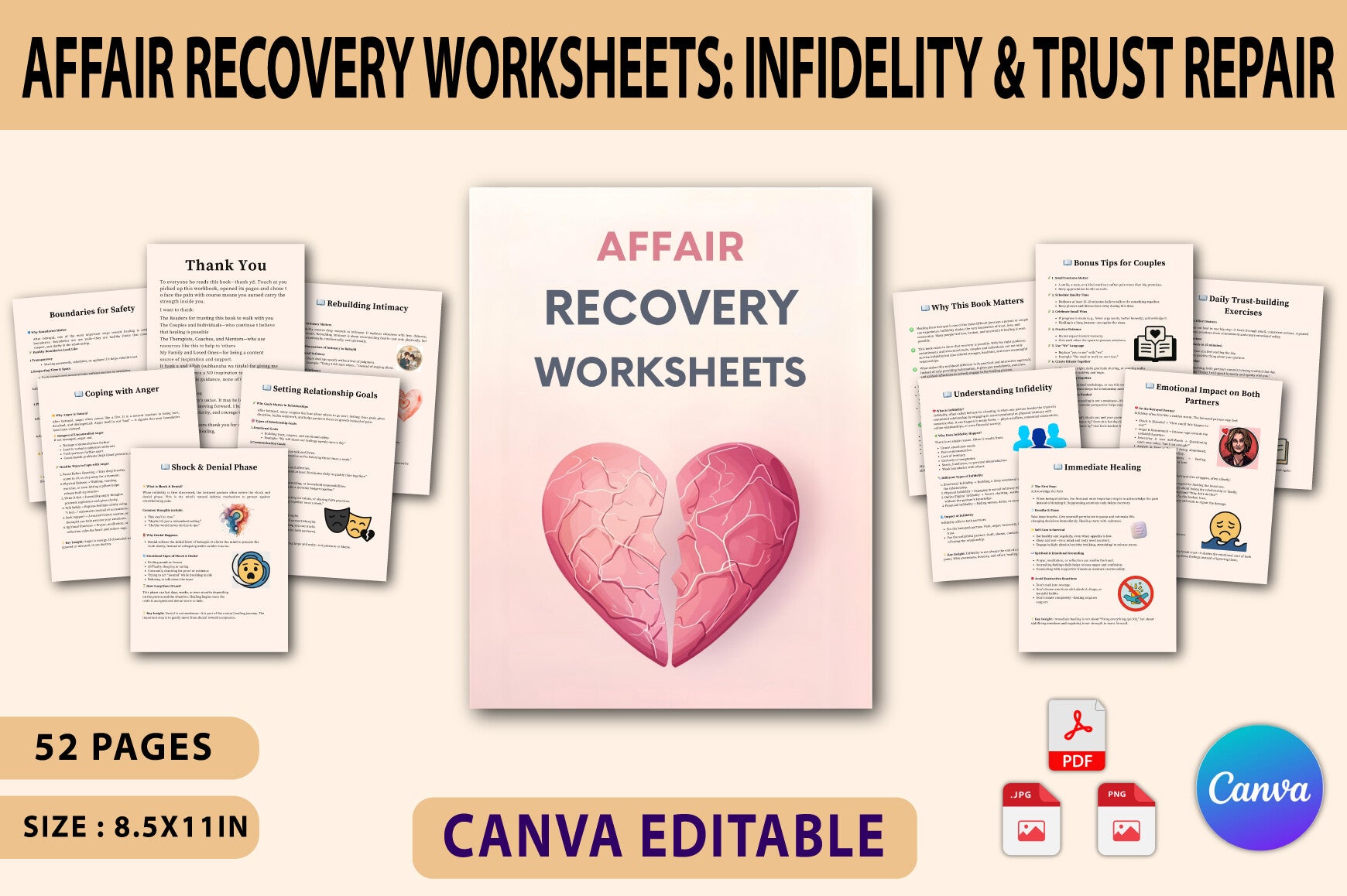 Affair Recovery Worksheets Planner