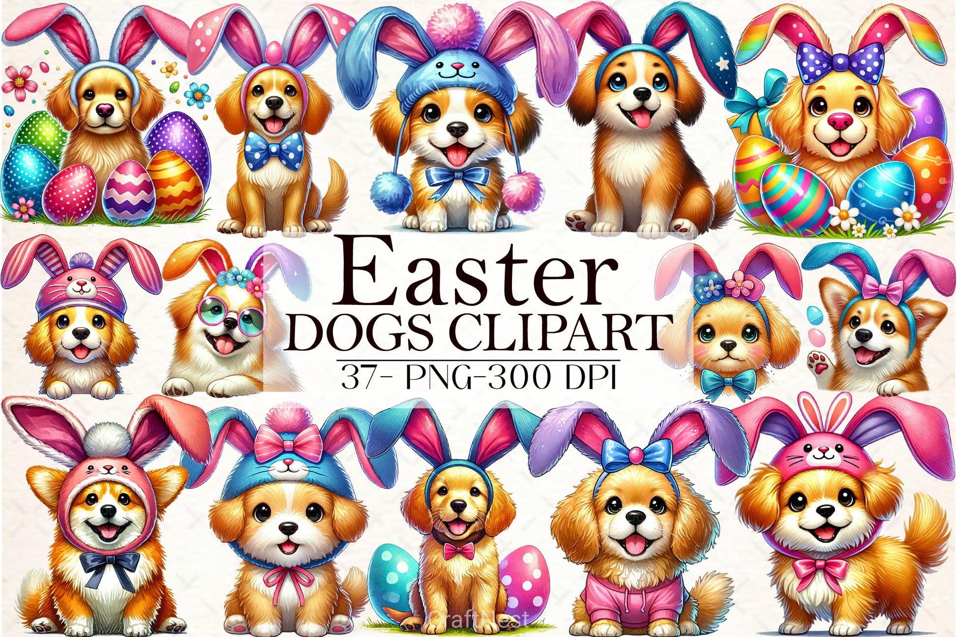 Easter Dogs Clipart Bundle - CraftNest - Digital Crafting and Art