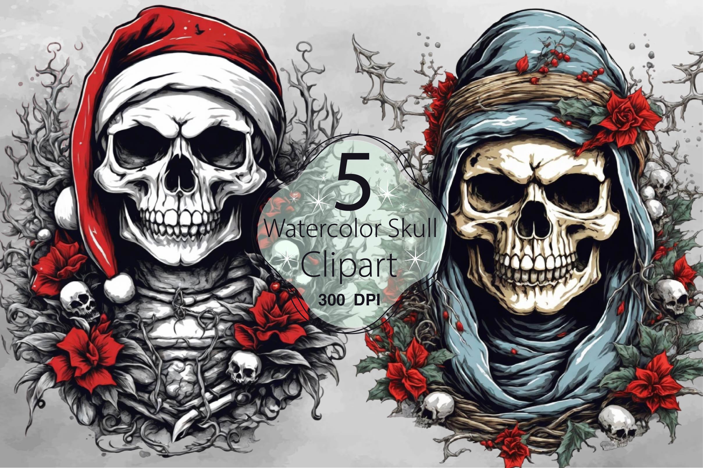 Skull Clipart Bundle - CraftNest - Digital Crafting and Art