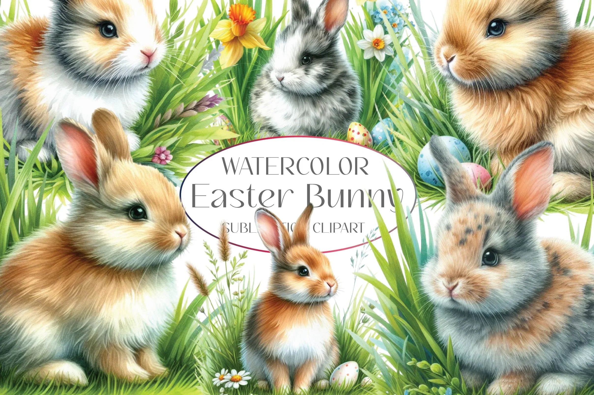 Easter Bunny Clipart Bundle 3 - CraftNest - Digital Crafting and Art