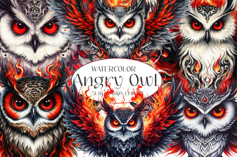 Angry Owl Clipart Bundle - CraftNest - Digital Crafting and Art