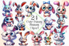 Funny Cute Bunny Clipart Bundle