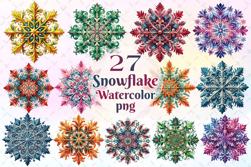 Snowflake Clipart Bundlec 3 - CraftNest - Digital Crafting and Art