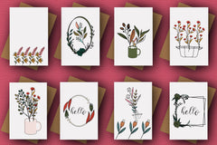 Flowers Card Flowers Illustrations With Recycled Envelope Bundle - CraftNest - Digital Crafting and Art