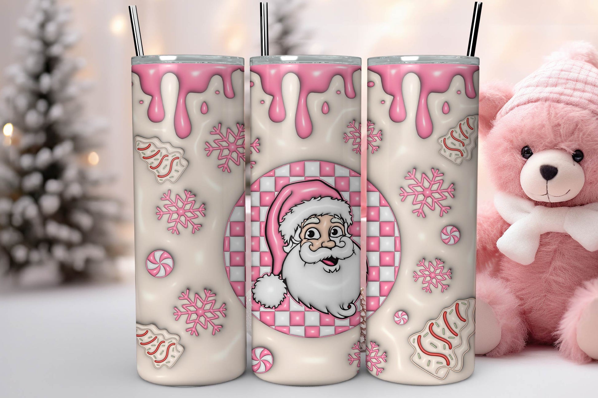 3D Inflated Christmas Tumbler Bundle - CraftNest - Digital Crafting and Art