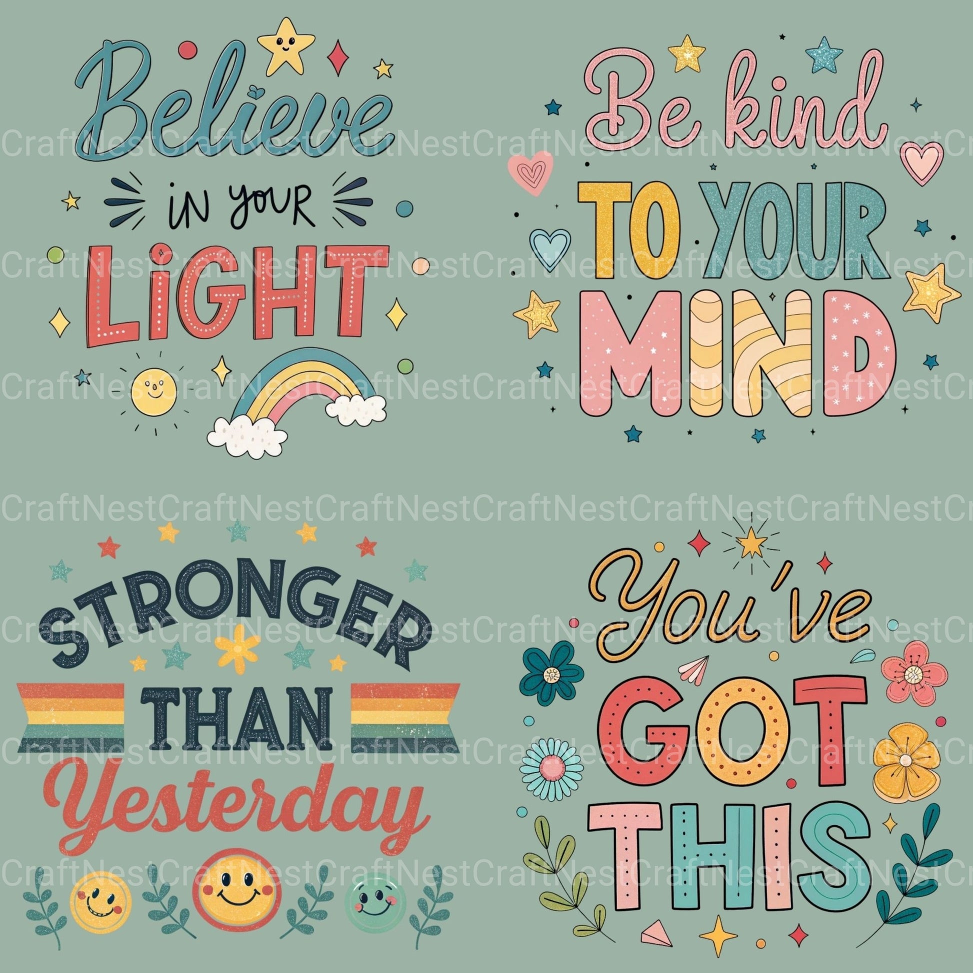 Mental Health Quotes Clipart Bundle - CraftNest - Digital Crafting and Art