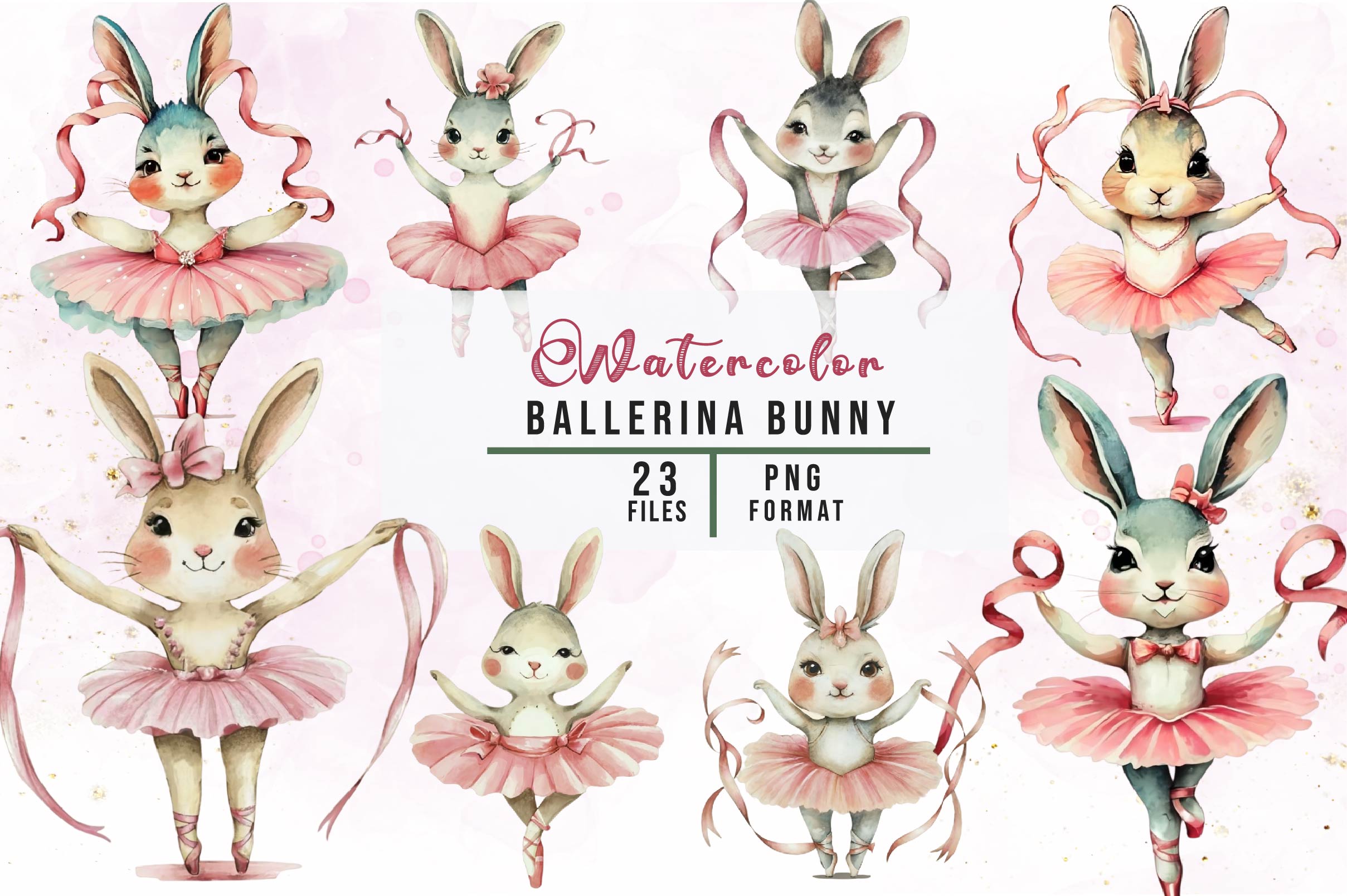 Ballerina Bunny Clipart Bundle 1 - CraftNest - Digital Crafting and Art