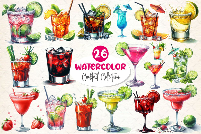 Cocktail Collection Clipart Bundle - CraftNest - Digital Crafting and Art