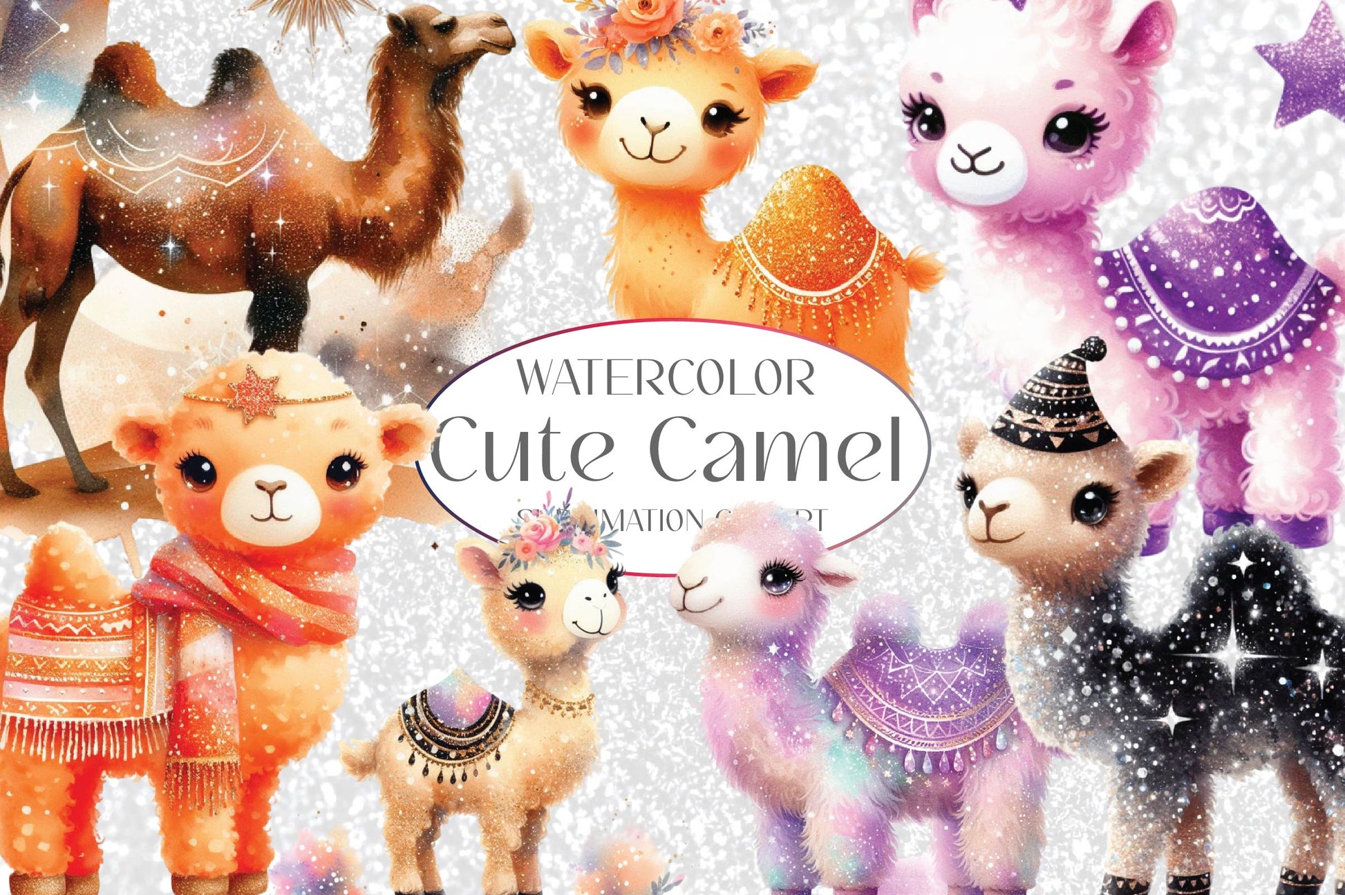 Glitter Camel Clipart Bundle - CraftNest - Digital Crafting and Art