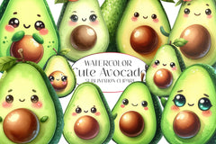 Cute Avocado Clipart Bundle 2 - CraftNest - Digital Crafting and Art