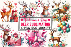 Valentine's Day Deer Clipart Bundle - CraftNest - Digital Crafting and Art