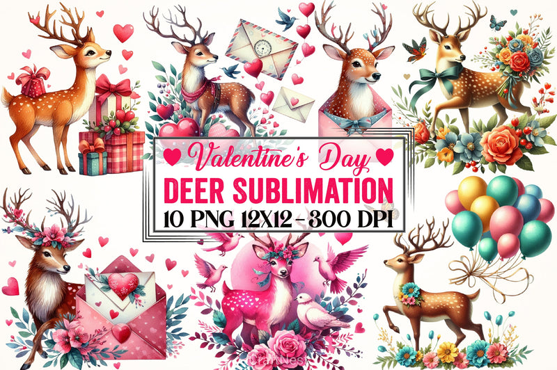 Valentine's Day Deer Clipart Bundle - CraftNest - Digital Crafting and Art