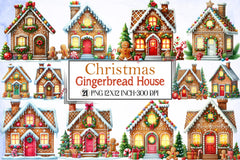 Christmas Gingerbread House Clipart Bundle - CraftNest - Digital Crafting and Art