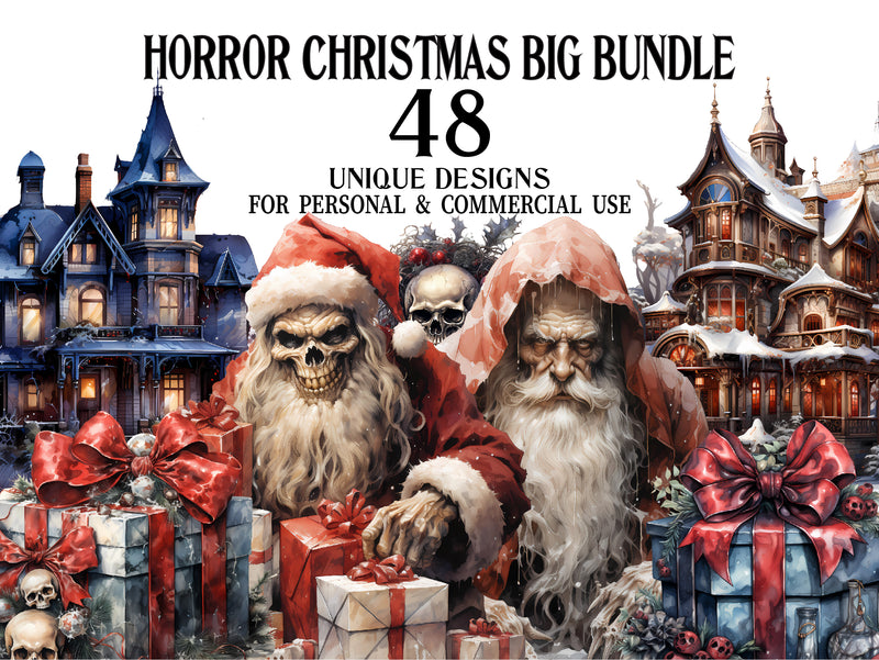 Horror Christmas Clipart - CraftNest