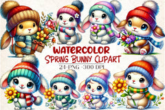 Spring Bunny Clipart Bundle - CraftNest - Digital Crafting and Art