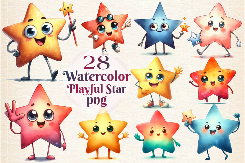 Playful Star Clipart Bundle 2 - CraftNest - Digital Crafting and Art