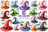 Gingham Witch Hat Halloween Clipart Bundle