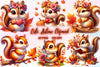 Cute Autumn Chipmunk Clipart Bundle