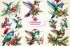 Christmas Hummingbird Clipart Bundle