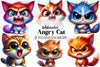 Angry Cat Clipart Bundle