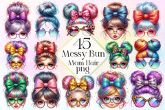 Messy Bun Mom Hair Clipart Bundle - CraftNest - Digital Crafting and Art