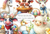 Easter Farm Animals Clipart Bundle