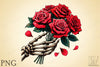 Roses Bouquet Skeleton Hand Clipart Bundle 6