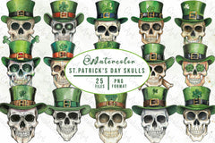 St Patricks Day Skulls Clipart Bundle - CraftNest - Digital Crafting and Art