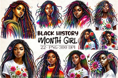 Black History Month Girl Clipart Bundle 1 - CraftNest - Digital Crafting and Art
