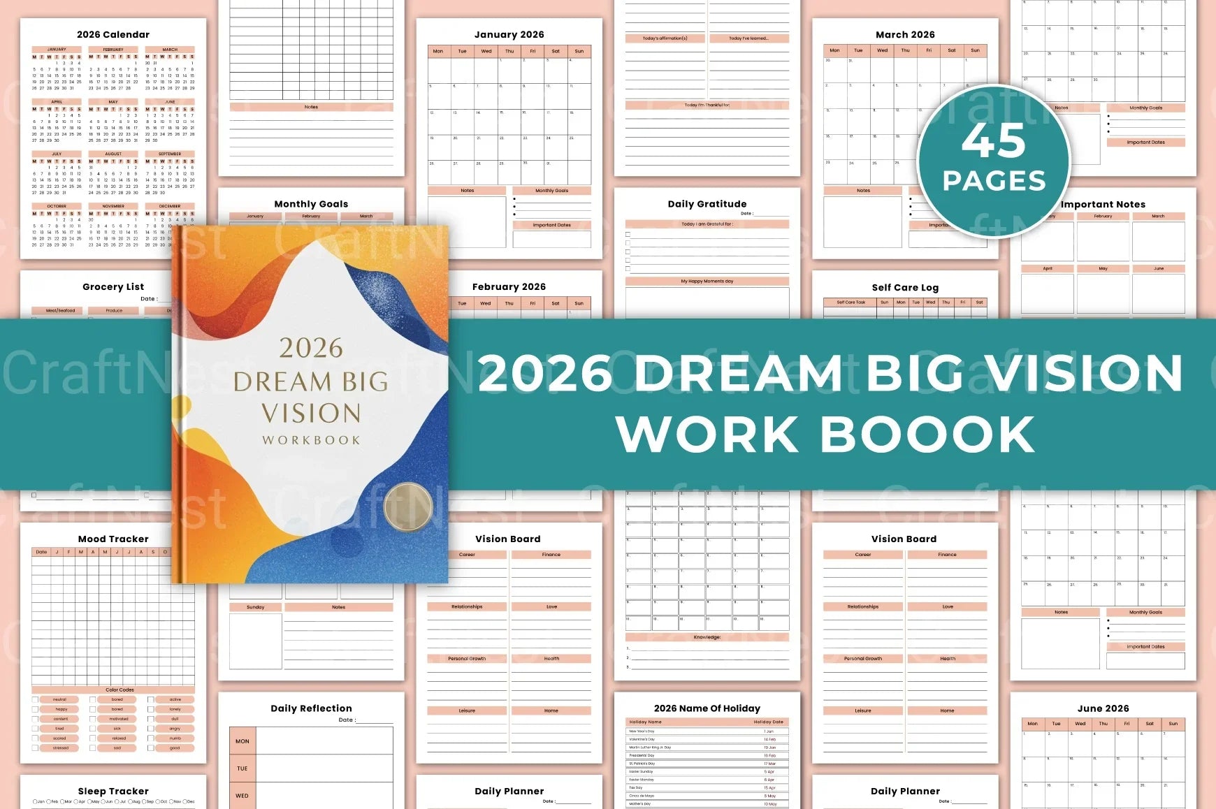 Dream Big Vision Workbook for Goal Setting - CraftNest - Digital Crafting and Art