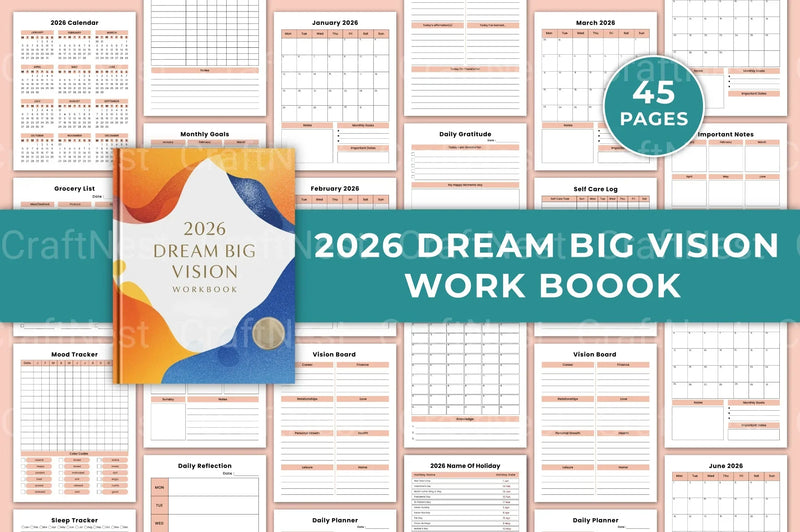 Dream Big Vision Workbook for Goal Setting - CraftNest - Digital Crafting and Art