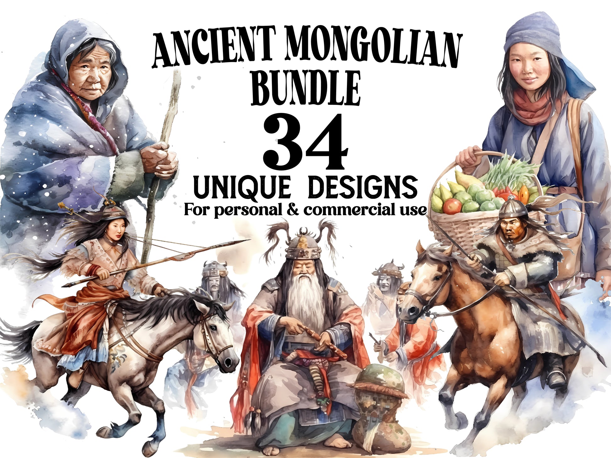 Ancient Mongolian Clipart - CraftNest