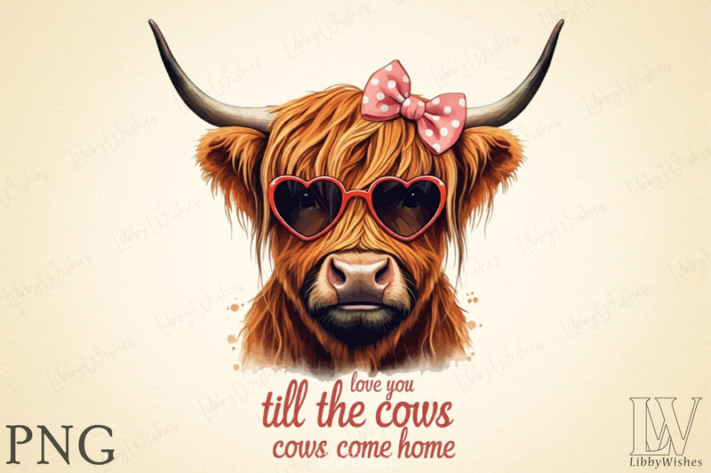 Western Valentine's Day Highland Cow Clipart Bundle - CraftNest - Digital Crafting and Art