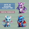 Dragons 3D Clipart Bundle