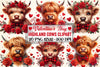 Valentine's Day Highland Cows Clipart Bundle