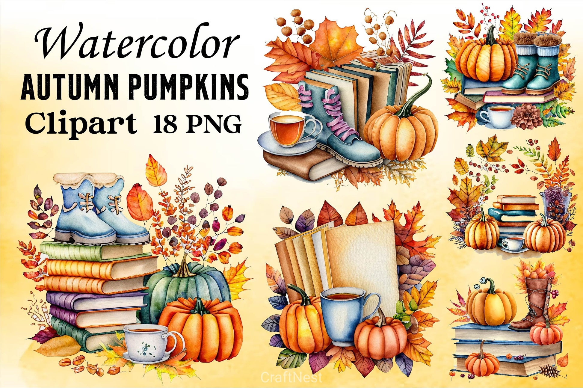 Autumn Pumpkins Clipart Bundle - CraftNest - Digital Crafting and Art