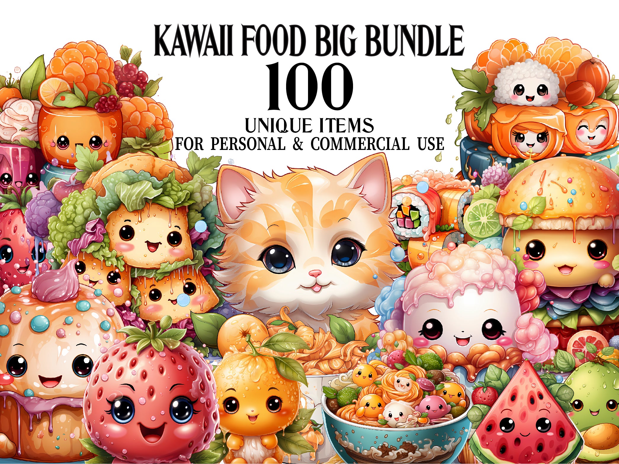 Kawaii Food Clipart - CraftNest