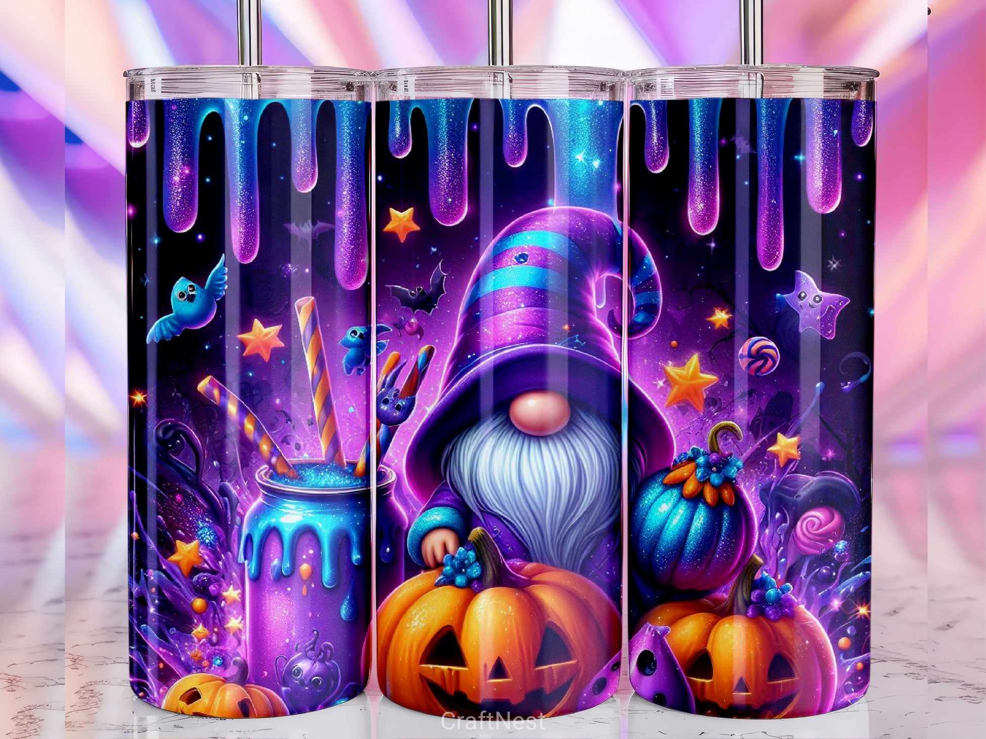 Halloween Gnome Tumbler Wrap Bundle 14 - CraftNest - Digital Crafting and Art
