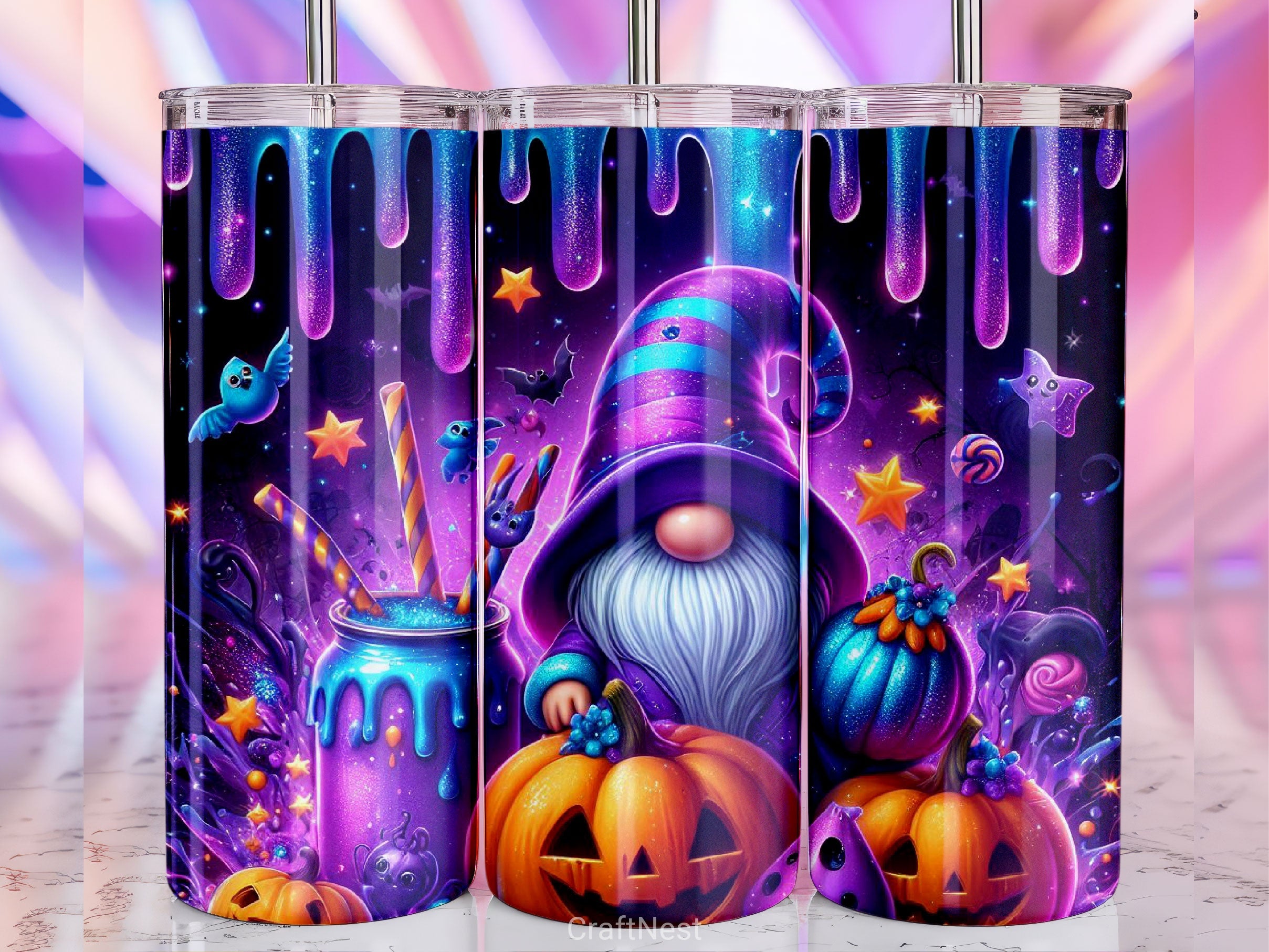 Halloween Gnome Tumbler Wrap Bundle 14 - CraftNest - Digital Crafting and Art