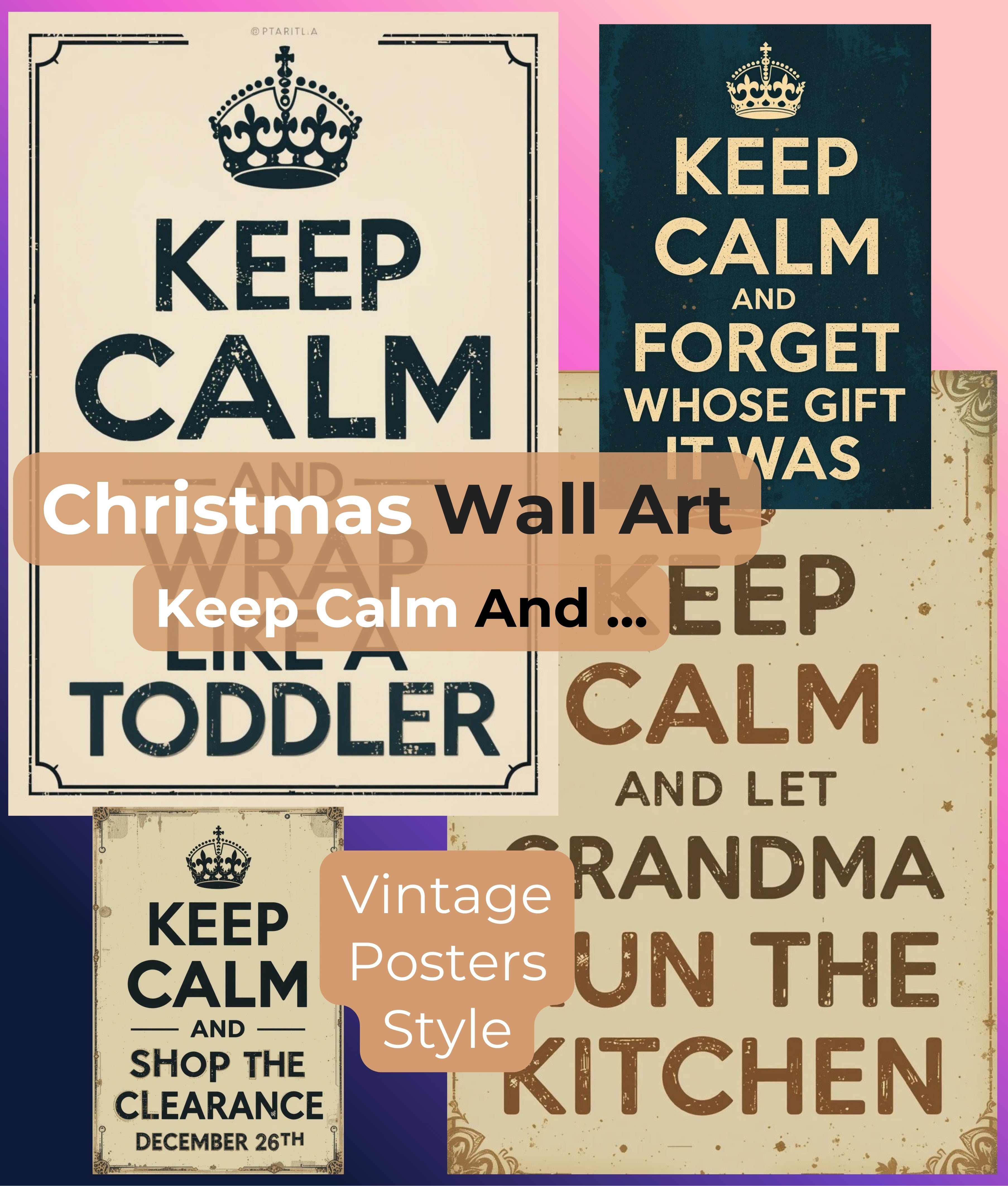 Christmas Wall Art Clipart Bundle